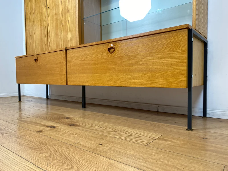 WMK I Stilvolles modulares Designer Regalsystem 430 I Joachim Nebelung I VEB Hellerau I Bücherschrank Highboard Regalwand Stringregal Wohnwand Vitrine Glasvitrine Mid-Century Vintage DDR 60er Retro I