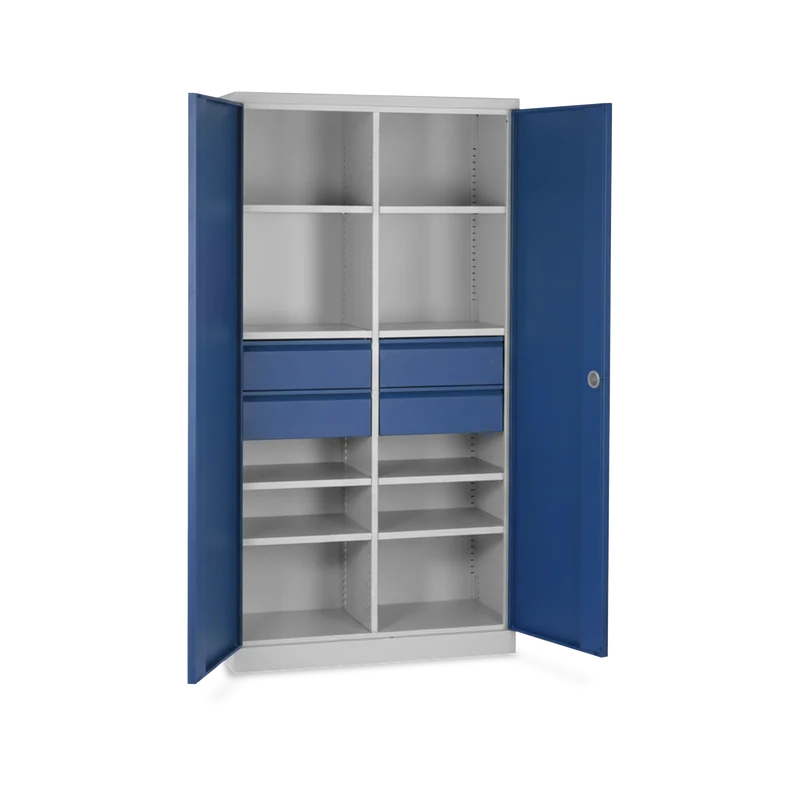 Werkstattschrank (1200 x 450) mit 4 Schubladen & 8 Fachböden