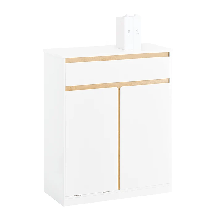 SoBuy | Wäscheschrank mit Wäschesack | Wäschesammler | Badmöbel | Weiß | BZR79-W