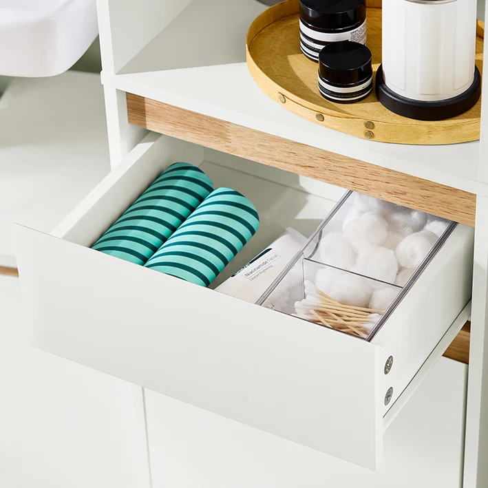 SoBuy | Bad Hochschrank | Badschrank mit 2 Türen | Badregal | Badezimmermöbel | Weiß | BZR80-W