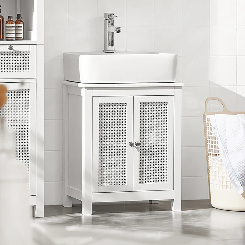SoBuy | Waschbeckenunterschrank | Badezimmerschrank Weiß | Landhaus | BZR35-W
