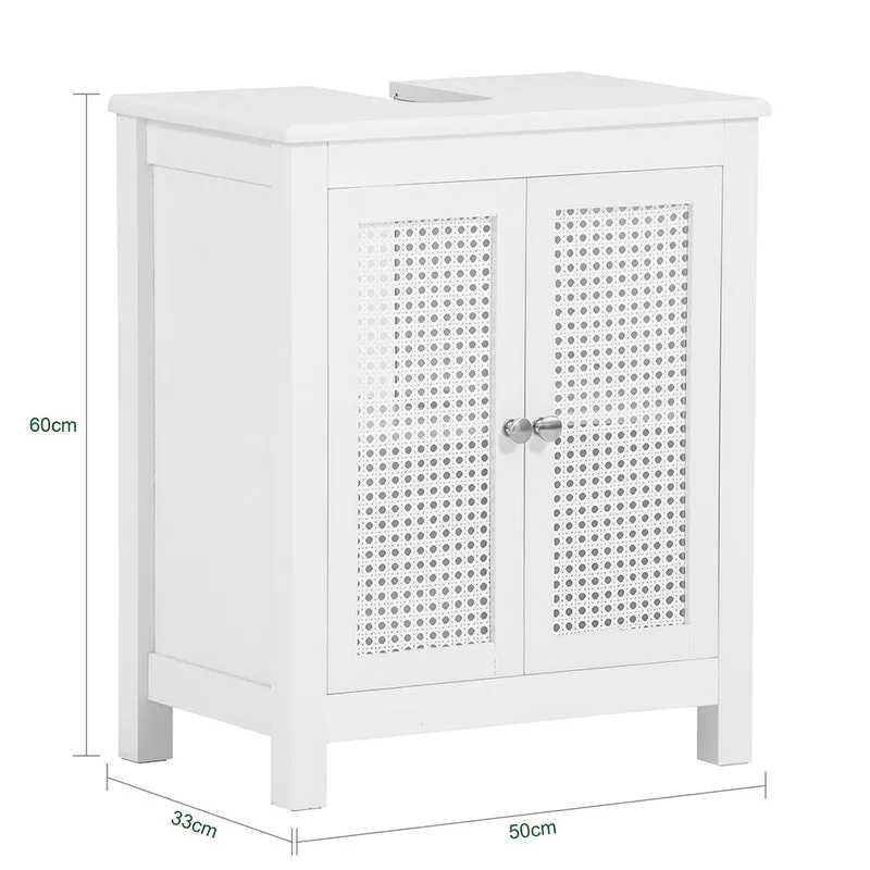 SoBuy | Waschbeckenunterschrank | Badezimmerschrank Weiß | Landhaus | BZR35-W