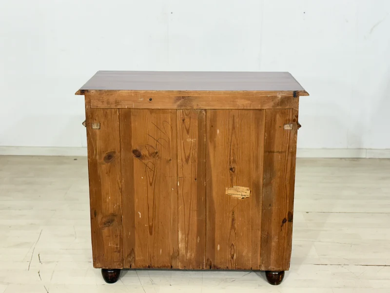 Sehr schönes Antikes Gründerzeit Vertiko Kommode um 1900 – Edles Nussbaumfurnier & Messingbeschläge