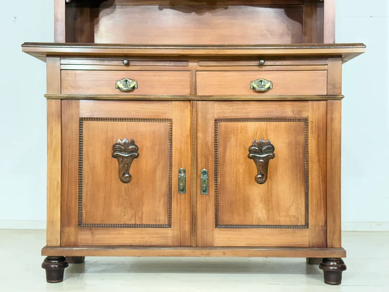 Antik Küchenbuffet um 1900 | Jugendstil Küchenschrank | 2-teilig | Massivholz-Eiche
