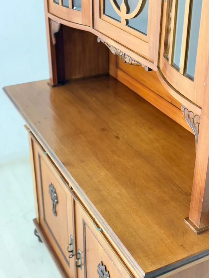 Antik Küchenbuffet um 1900 | Jugendstil Küchenschrank | 2-teilig | Massivholz-Eiche