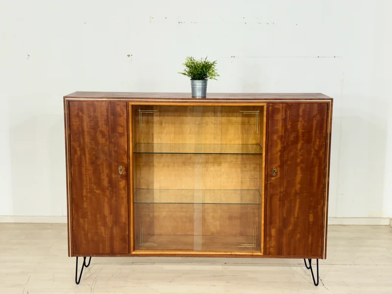 Mid-Century Highboard / Sideboard / Vitrine / Wohnzimmerschrank – 60er Jahre