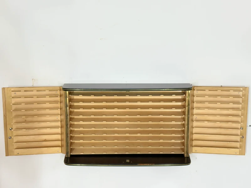 Schöner Vintage Pelikan Hängeschrank Wandschrank Hängevitrine Schrank Mid Century