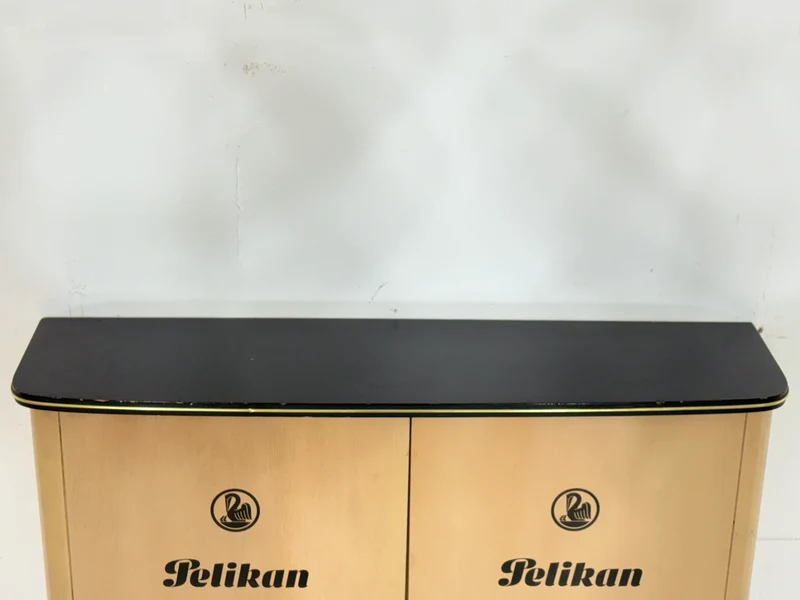 Schöner Vintage Pelikan Hängeschrank Wandschrank Hängevitrine Schrank Mid Century