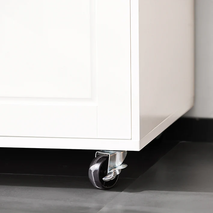 SoBuy | Küchenwagen | Sideboard auf Rollen | Mikrowellenschrank | Weiß | FSB78-W