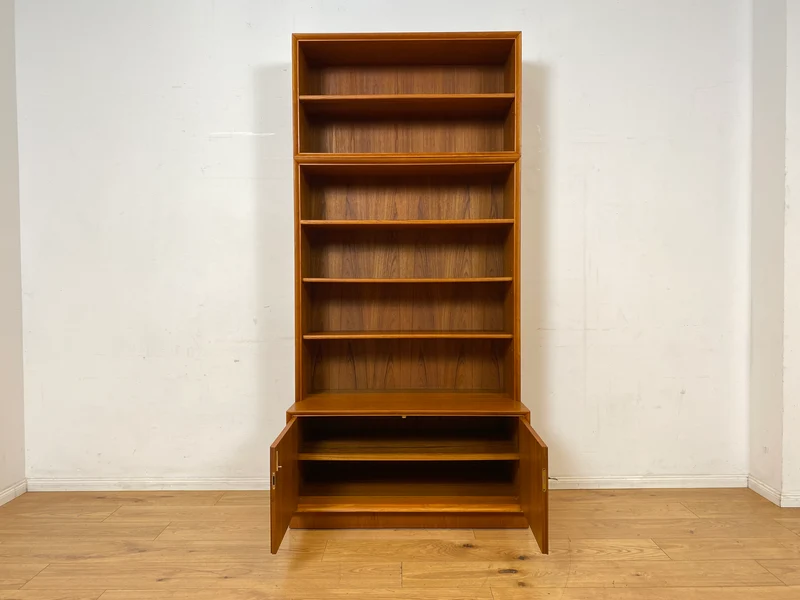 Hochwertiger Vintage Bücherschrank von Strobeck in skandinavischem Stil I Teakholz I Regal Bücherregal Holzregal Kommode Danish Design Mid-Century Vintage Teak 70er I