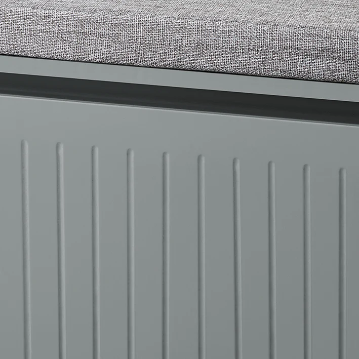 SoBuy | Schuhkipper | Schuhbank mit Klappe | mit Sitzkissen | Hellgrau| FSR98-L-HG