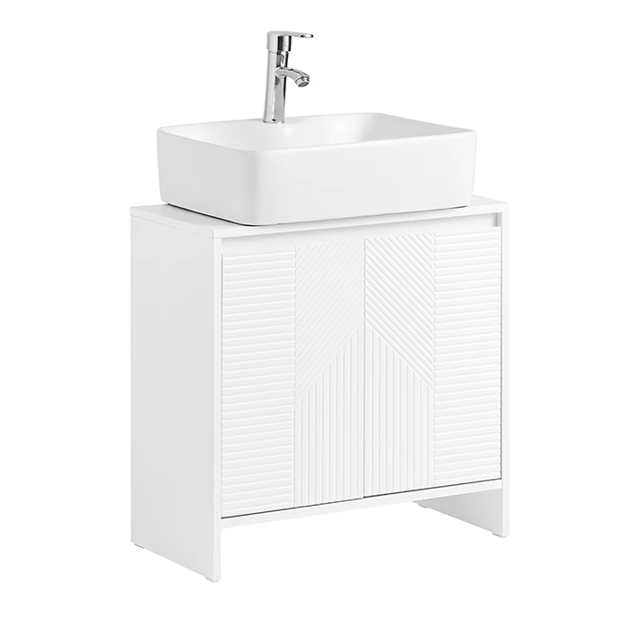 SoBuy | Waschbeckenunterschrank | Badezimmerschrank | Badmöbel Weiß | BZR157-W