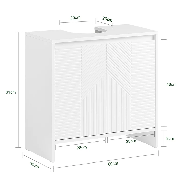 SoBuy | Waschbeckenunterschrank | Badezimmerschrank | Badmöbel Weiß | BZR157-W
