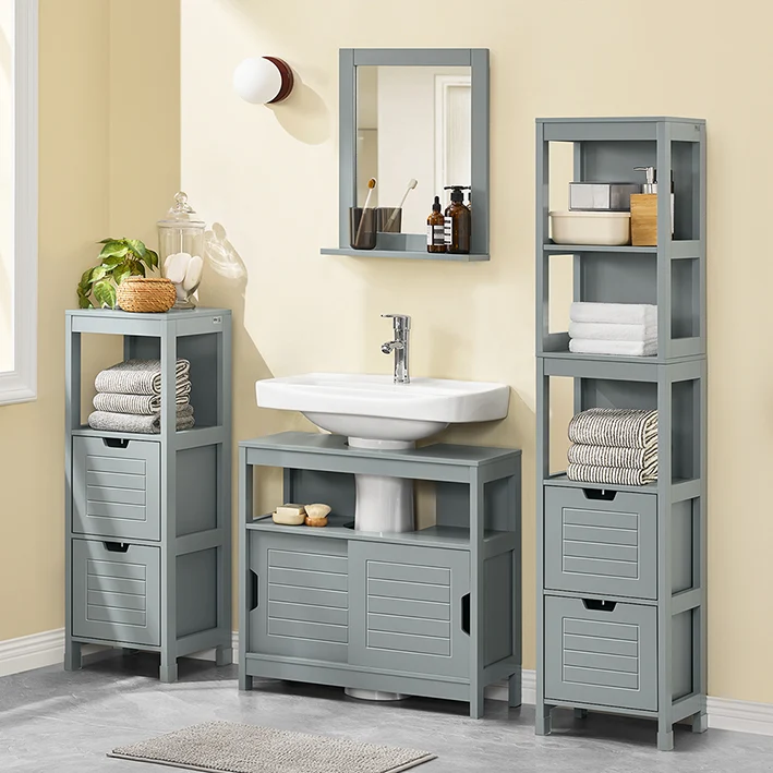 Vorverkauf | SoBuy | Waschbeckenunterschrank | Waschtisch | Badmöbel | Stahlgrau | FRG128-II-SG