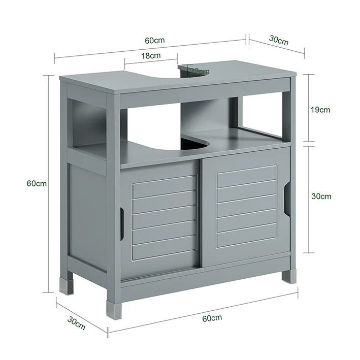 Vorverkauf | SoBuy | Waschbeckenunterschrank | Waschtisch | Badmöbel | Stahlgrau | FRG128-II-SG