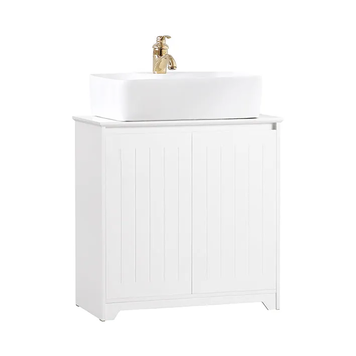 SoBuy | Waschbeckenunterschrank | Badezimmerschrank | Waschtisch | Weiß | BZR108-W