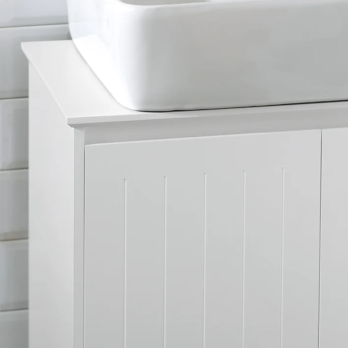 SoBuy | Waschbeckenunterschrank | Badezimmerschrank | Waschtisch | Weiß | BZR108-W