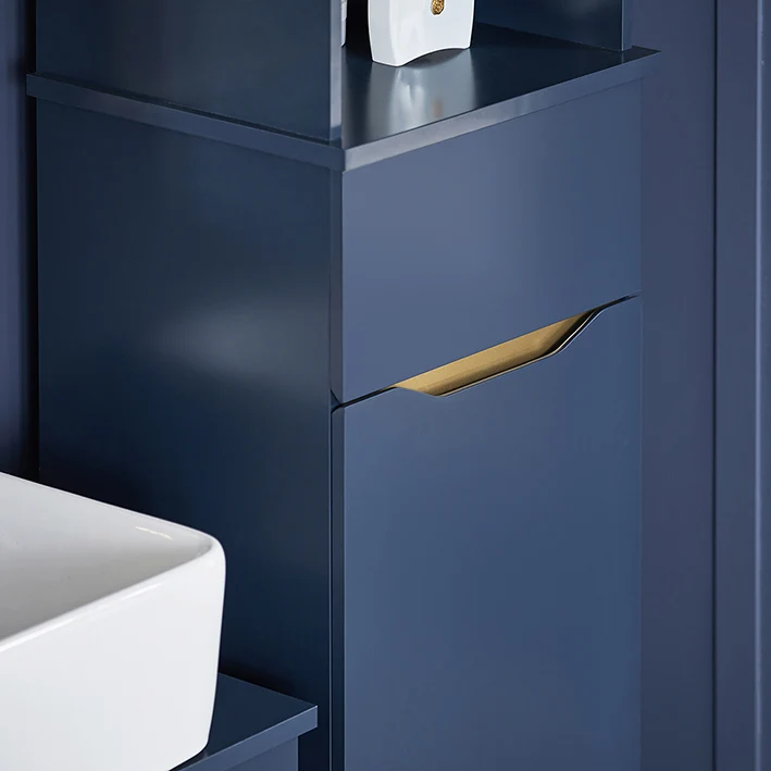 SoBuy | Hochschrank | Badschrank | Badregal | Blau | BZR112-B