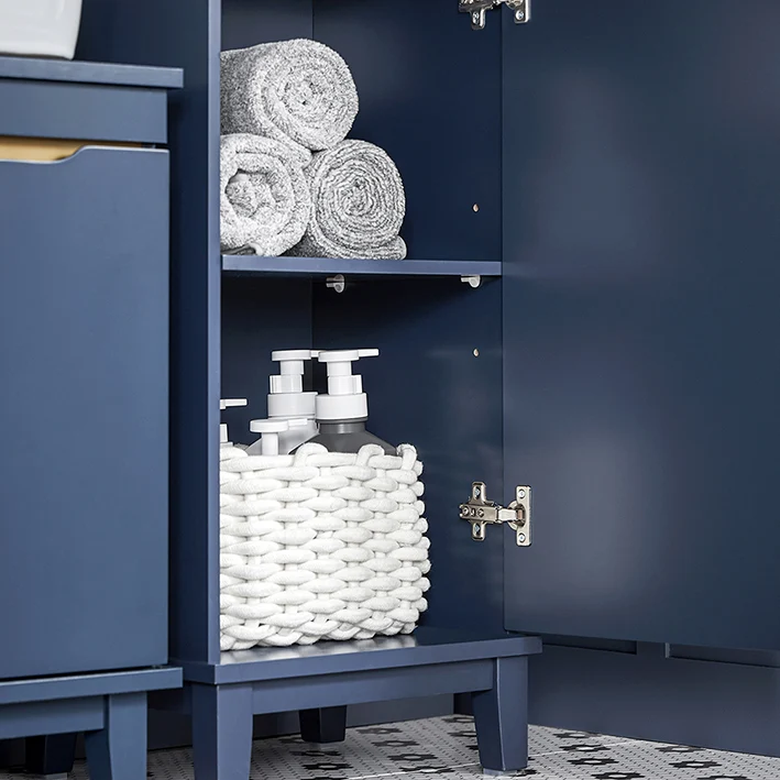SoBuy | Hochschrank | Badschrank | Badregal | Blau | BZR112-B