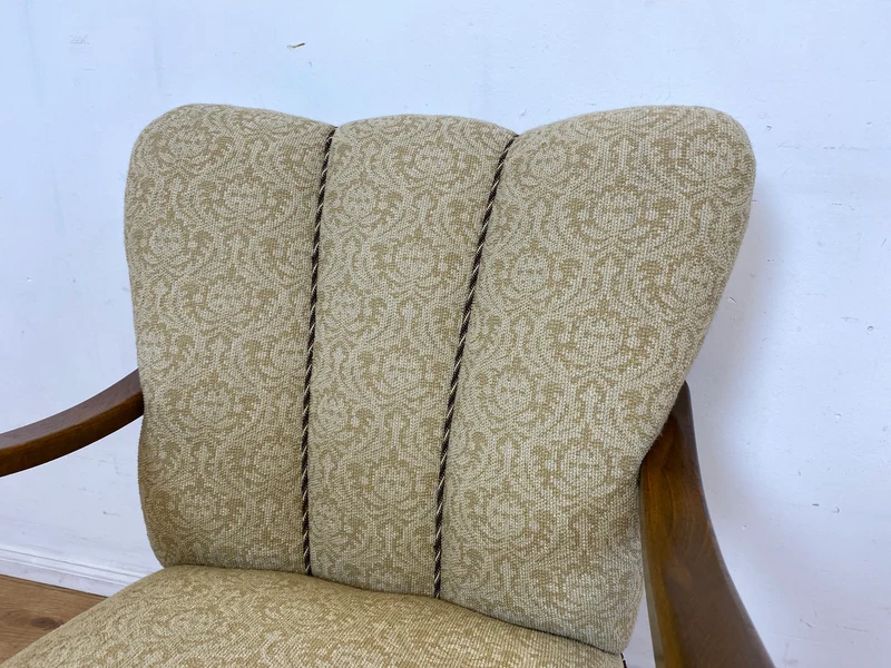 Stilvoller & sehr gut erhaltener 30er Jahre Art Deco Sessel mit hellem floralem Bezug & gemütlichem Federkern I Salonsessel Lesesessel Armchair Stuhl Vintage Antik I