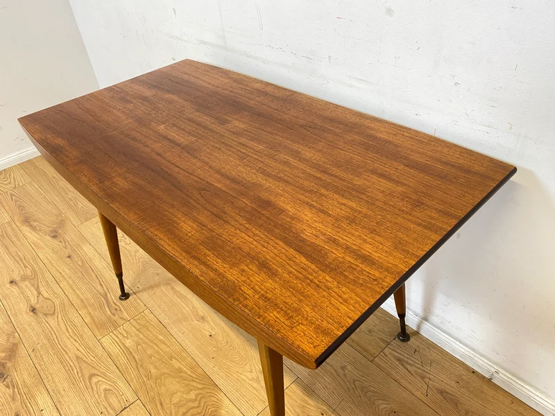 Stilvoller auszieh- und höhenverstellbarer Mid-Century Multifunktionstisch in Teakholz I Tisch Ausziehtisch Esstisch Küchentisch Couchtisch Holztisch 50er 60er Vintage Teak I