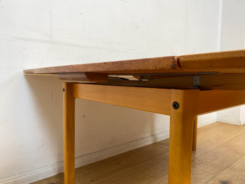 WMK I Stilvoller großer ausziehbarer skandinavischer Wohnzimmertisch in Teakholz I Salontisch Couchtisch Holztisch Coffee Tabele Danish Design Mid-Century Vintage 70er I Berlin Dortmund Braunschweig