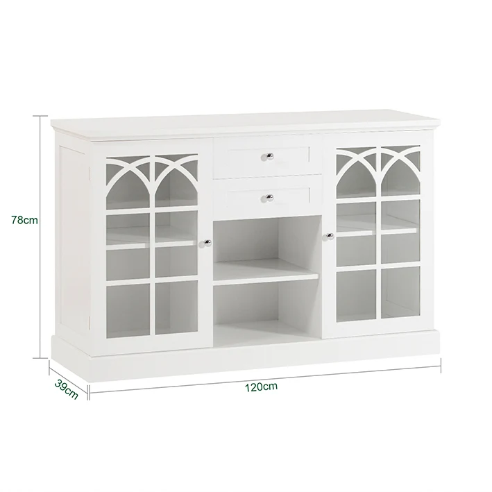 SoBuy | Küchenschrank | Vitrinen & Vitrinenschränke | Flurschrank | Sideboard | FSB79-W