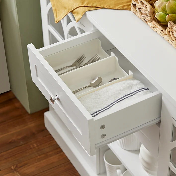 SoBuy | Küchenschrank | Vitrinen & Vitrinenschränke | Flurschrank | Sideboard | FSB79-W