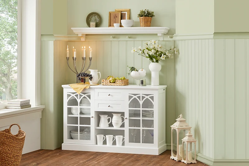 SoBuy | Küchenschrank | Vitrinen & Vitrinenschränke | Flurschrank | Sideboard | FSB79-W