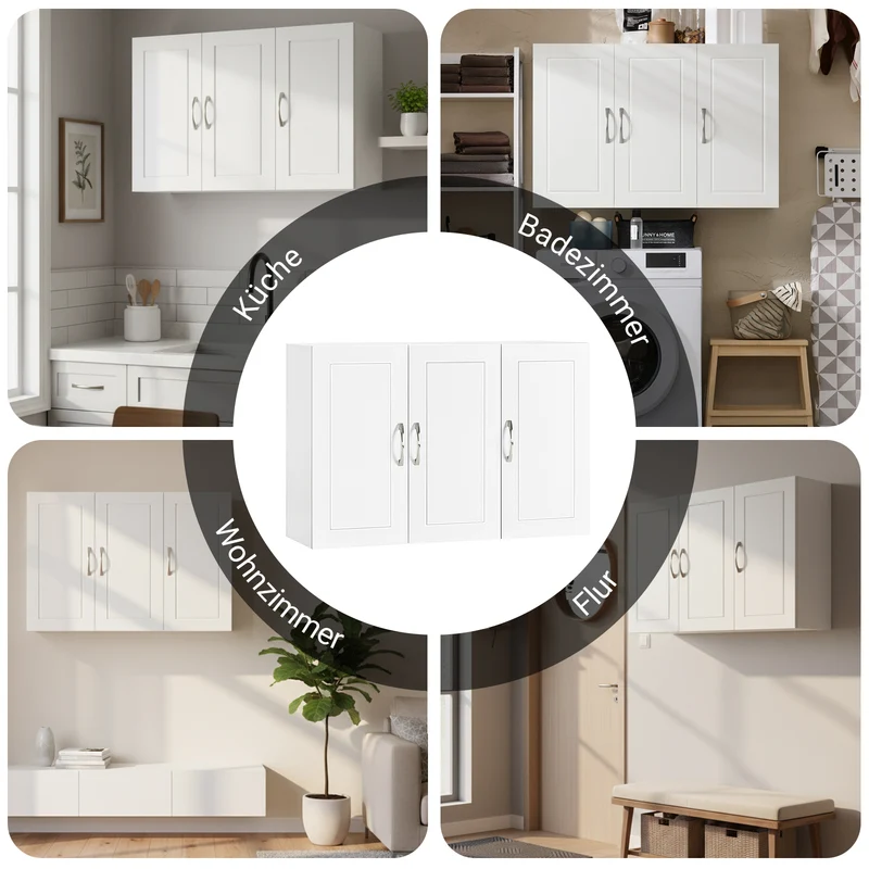 Vorverkauf | SoBuy | Hängeschrank mit 2 Türen | Badschrank | Wandschrank | Weiß | FRG231-L-W
