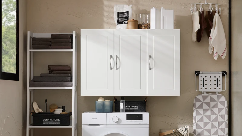 Vorverkauf | SoBuy | Hängeschrank mit 2 Türen | Badschrank | Wandschrank | Weiß | FRG231-L-W