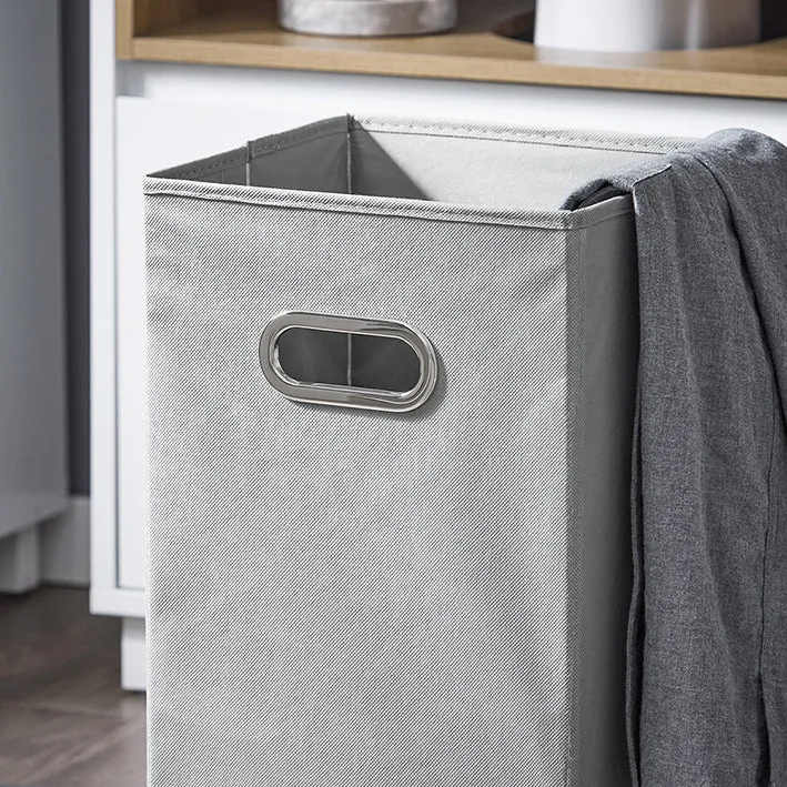 SoBuy | Wäscheschrank mit ausklappbarem Wäschesack | Wäschesammler | Wäschetruhe | BZR146-W