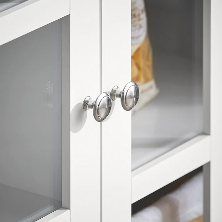SoBuy | Küchenschrank mit Glastür | Vitrinen & Vitrinenschränke | Sideboard Kommode | Weiß | FSB77-W