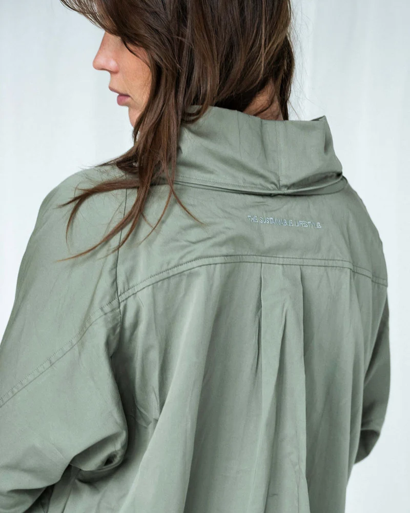 Robe taille unique, col montant, 100 % coton biologique