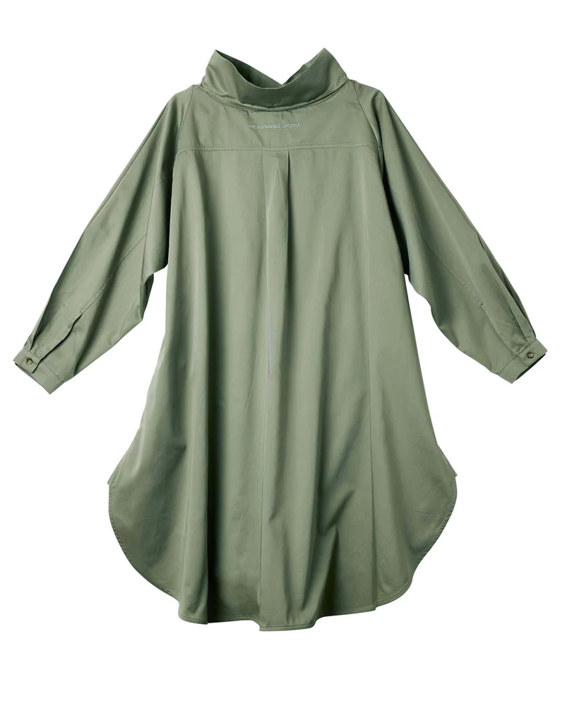 Robe taille unique, col montant, 100 % coton biologique