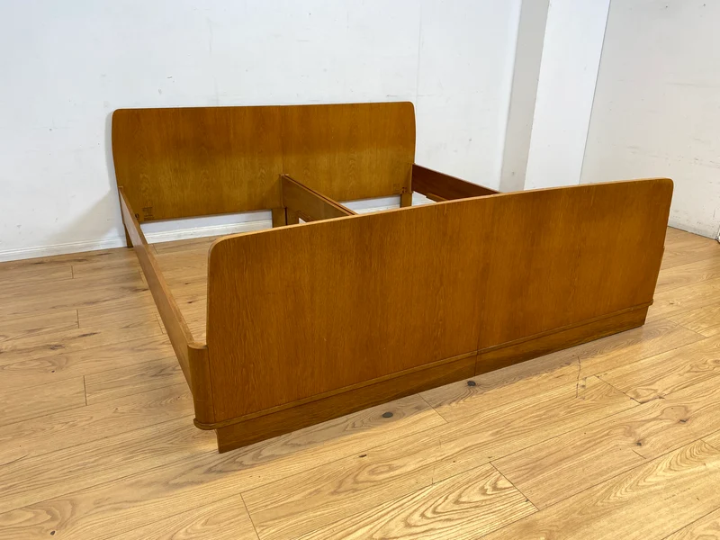 Schönes & gut erhaltenes helles Mid-Century Bett in Eiche für 2 95x190 oder 190x190 Matratze