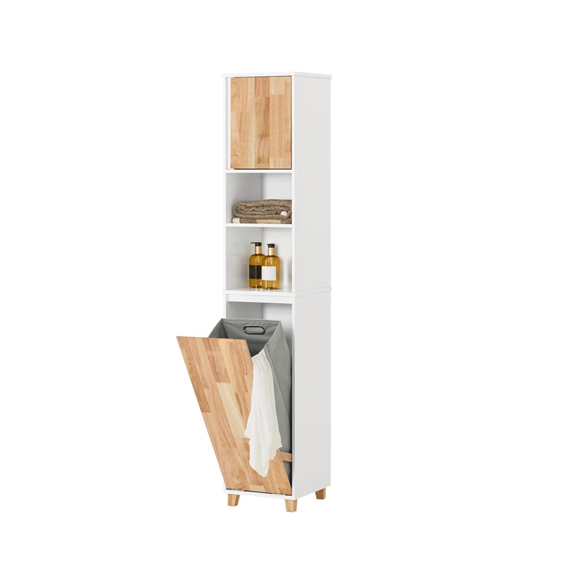 SoBuy | Bad Hochschrank | Badschrank | Wäscheschrank | Badmöbel | BZR74-W