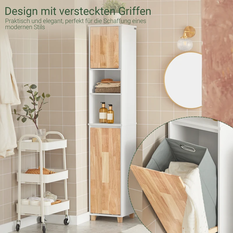 SoBuy | Bad Hochschrank | Badschrank | Wäscheschrank | Badmöbel | BZR74-W