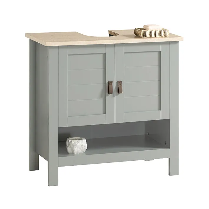 SoBuy | Waschbeckenunterschrank | Badschrank | Waschtisch Hellgrau | BZR69-HG