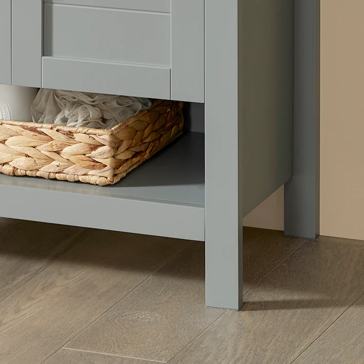 SoBuy | Waschbeckenunterschrank | Badschrank | Waschtisch Hellgrau | BZR69-HG
