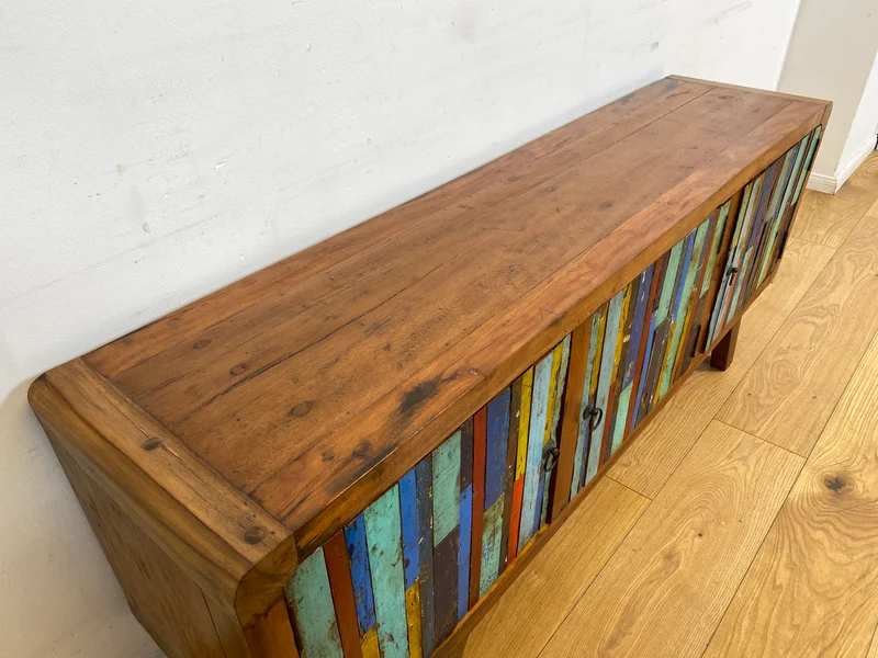 Boatwood by WMK I Detailreiches Sideboard handgefertigt aus altem Bootsholz