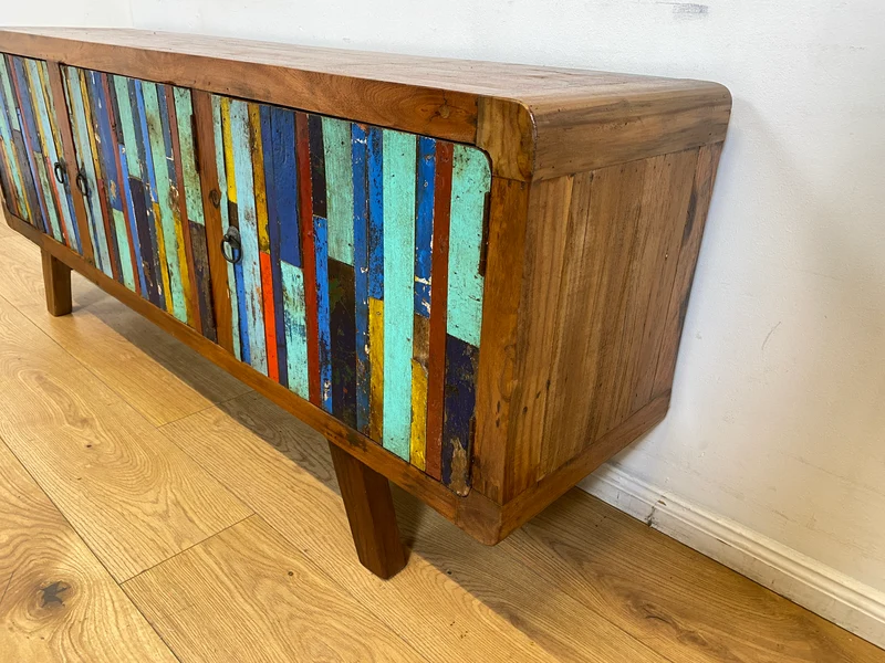 Boatwood by WMK I Detailreiches Sideboard handgefertigt aus altem Bootsholz