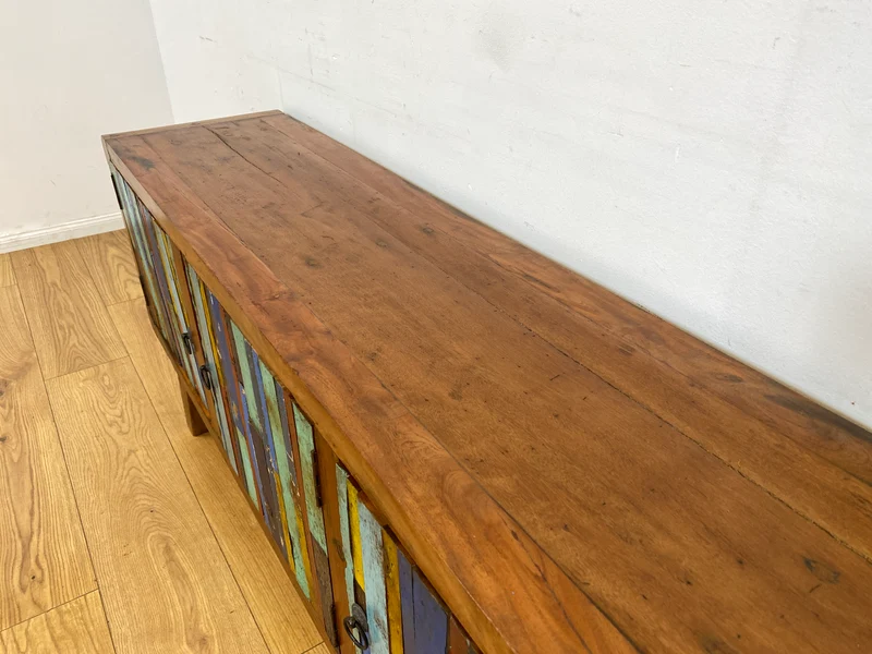Boatwood by WMK I Detailreiches Sideboard handgefertigt aus altem Bootsholz
