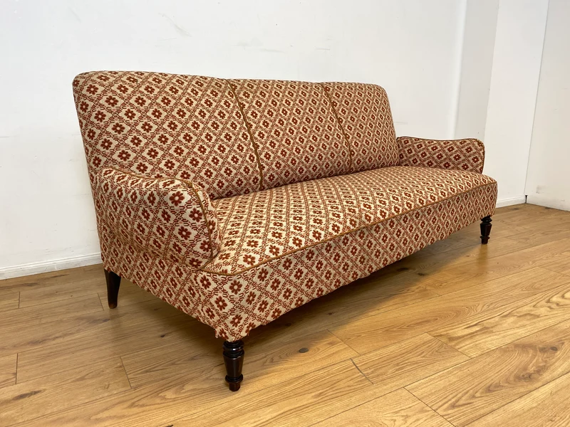 WMK I Besonders schönes und sehr gut erhaltenes antikes Sofa mit grandiosem Bezug und bequemen Federkern, um 1890