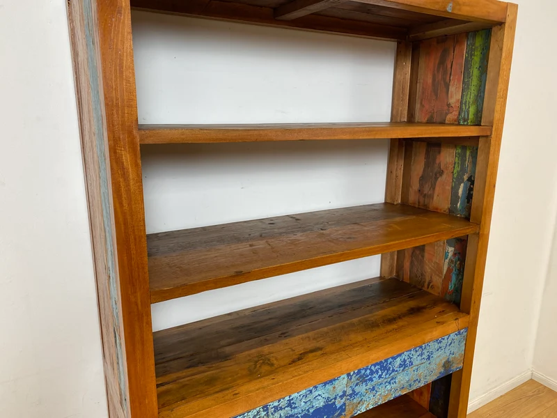 Boatwood by WMK I Handgefertigtes Regal aus altem Bootsholz in Originalfarbe