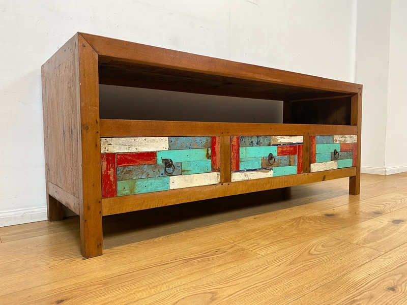Boatwood by WMK I Handgefertigtes 150cm langes TV-Lowboard aus altem Bootsholz