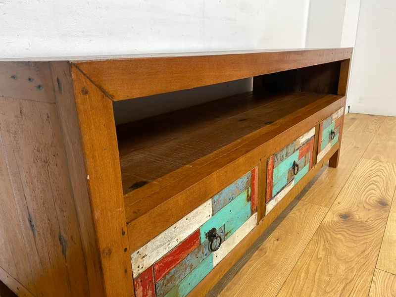Boatwood by WMK I Handgefertigtes 150cm langes TV-Lowboard aus altem Bootsholz
