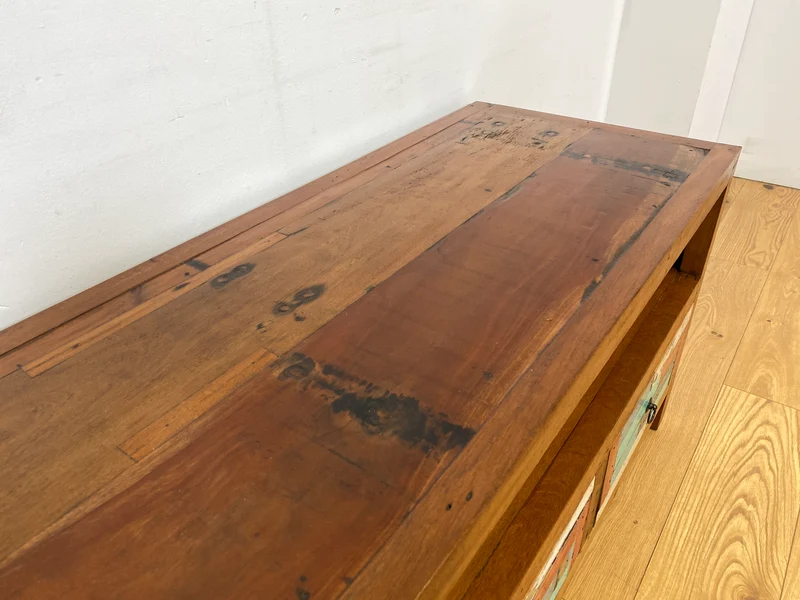 Boatwood by WMK I Handgefertigtes 150cm langes TV-Lowboard aus altem Bootsholz