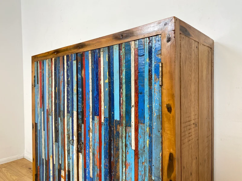 Boatwood by WMK I Einzigartiger Schrank aus altem Bootsholz I handgefertigtes Unikat