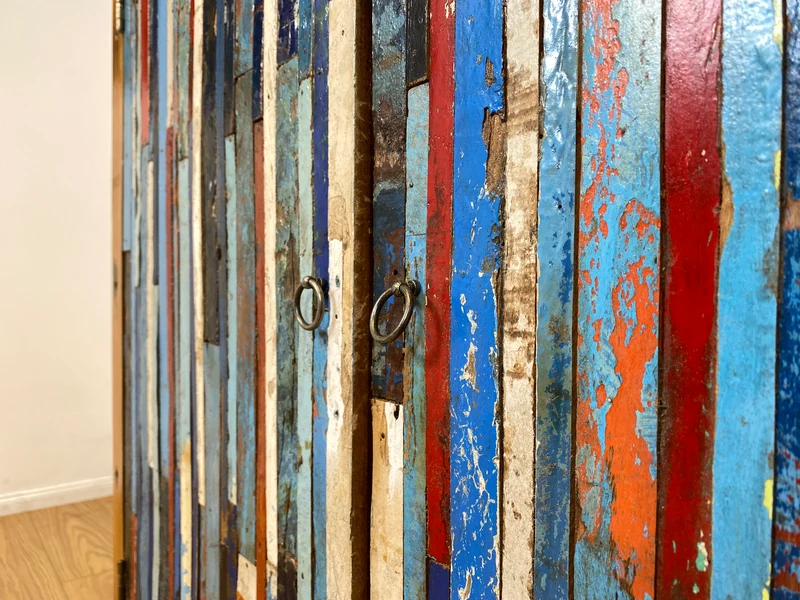 Boatwood by WMK I Einzigartiger Schrank aus altem Bootsholz I handgefertigtes Unikat